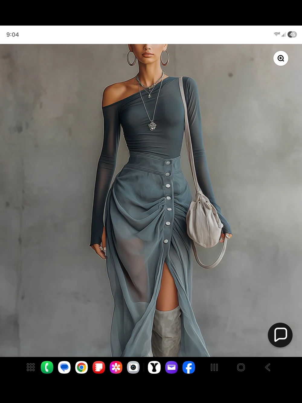 SOLD """""":Chic Slate Blue Asymmetrical Skirt Set